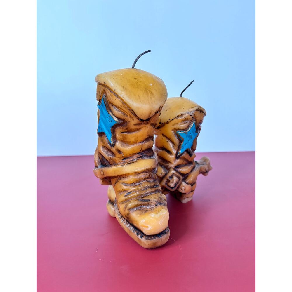 Vintage Cowboy Boots Candles – Handmade by Catherine Popesco – 1970s Pair